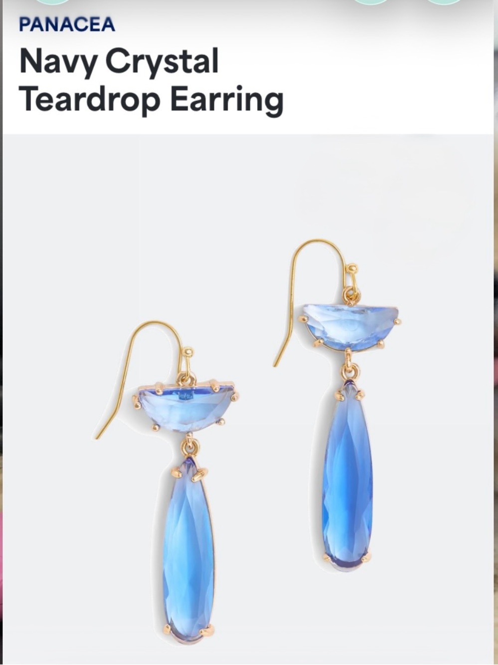 NEW!!! Panacea Blue Crystal Teardrop Earrings